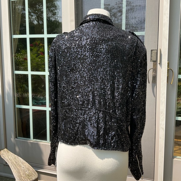 Black Sequin Motocycle Jacket - Picture 3 of 5